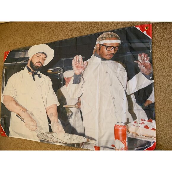 Drake & Future Cooking Tapestry Wall Hanging 60x30 - Picture 2 of 2